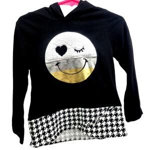 Garanimals Black Long Sleeve Smiley‎ Face Hoodie Toddler Size 3T